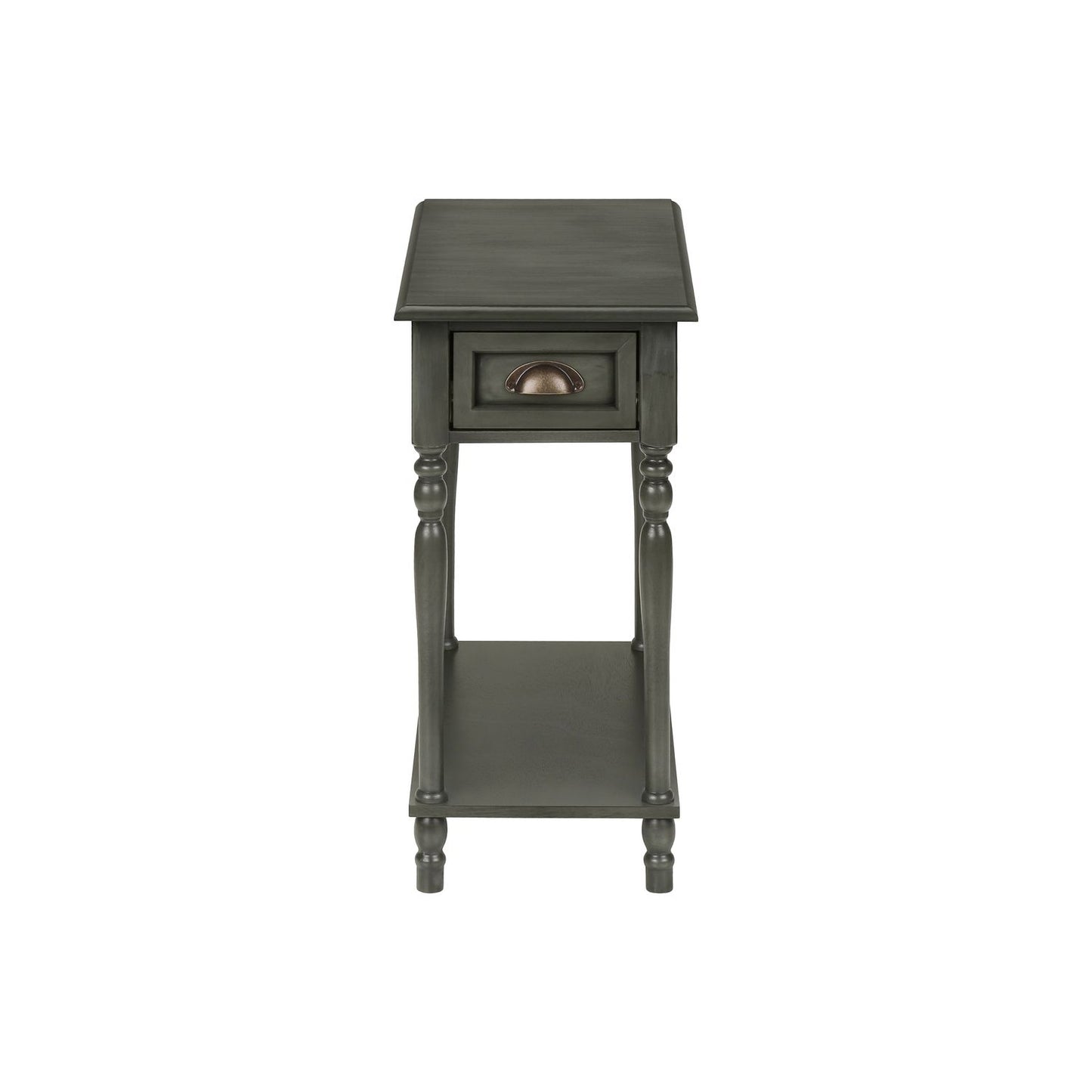 Accent Side Table, 2 Tier, Storage Drawer, Stylish Traditional Design