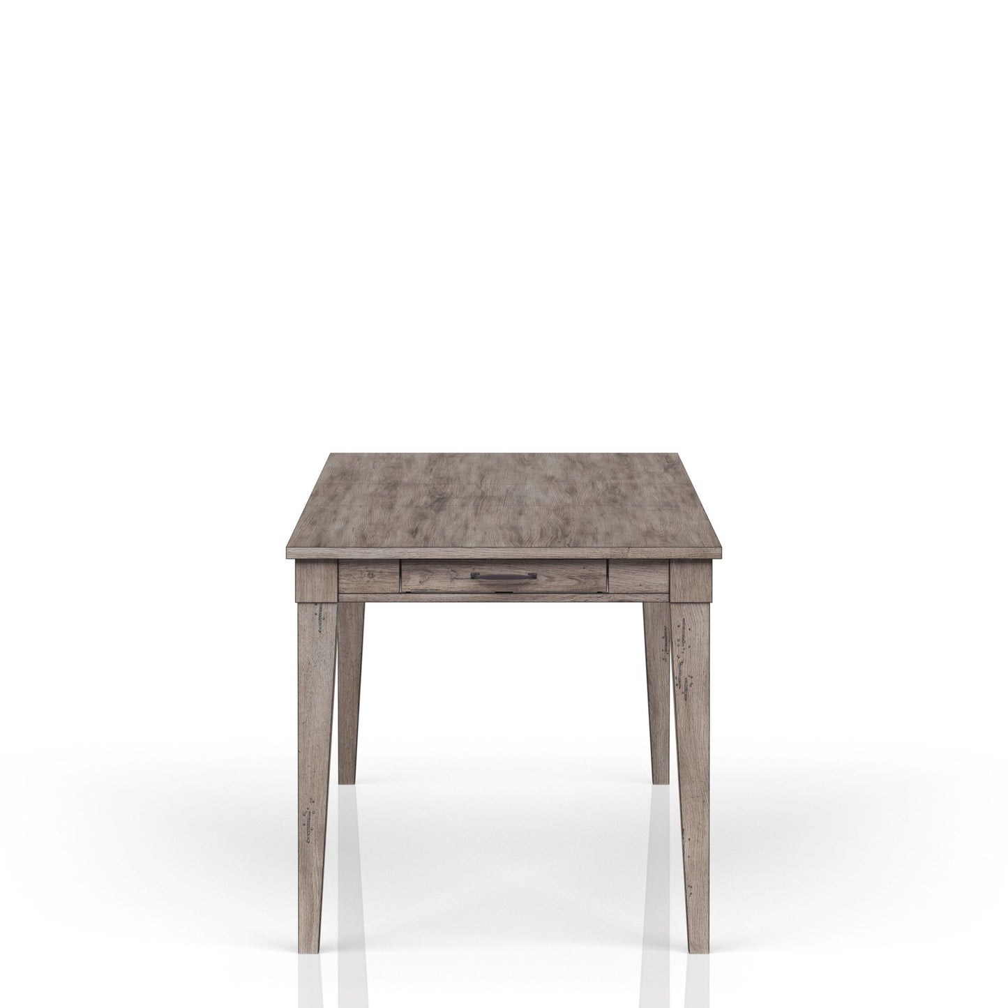 Rustic Dining Table 2 Storage Drawers And Leaf - Gray