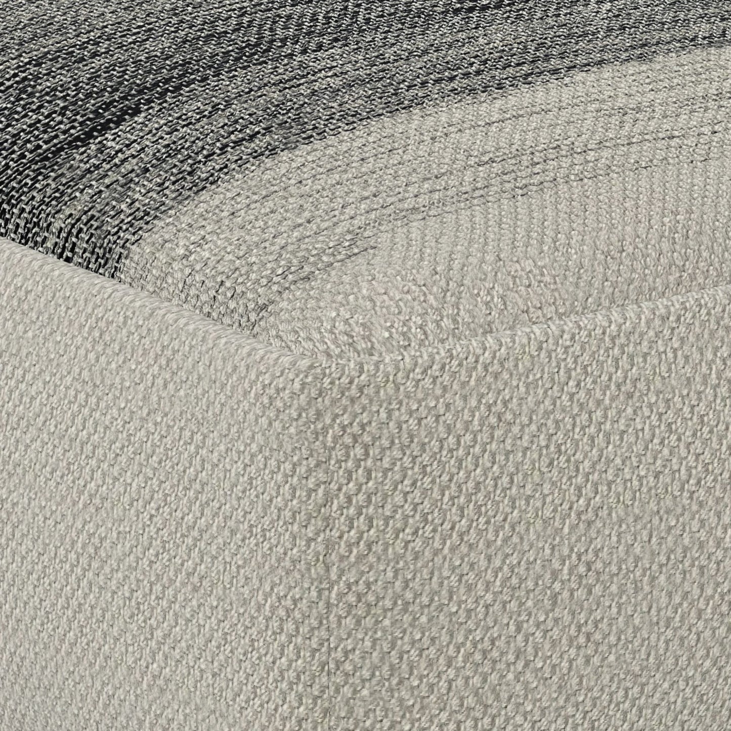 Sabella - Square Woven Outdoor / Indoor Pouf - Gray / White