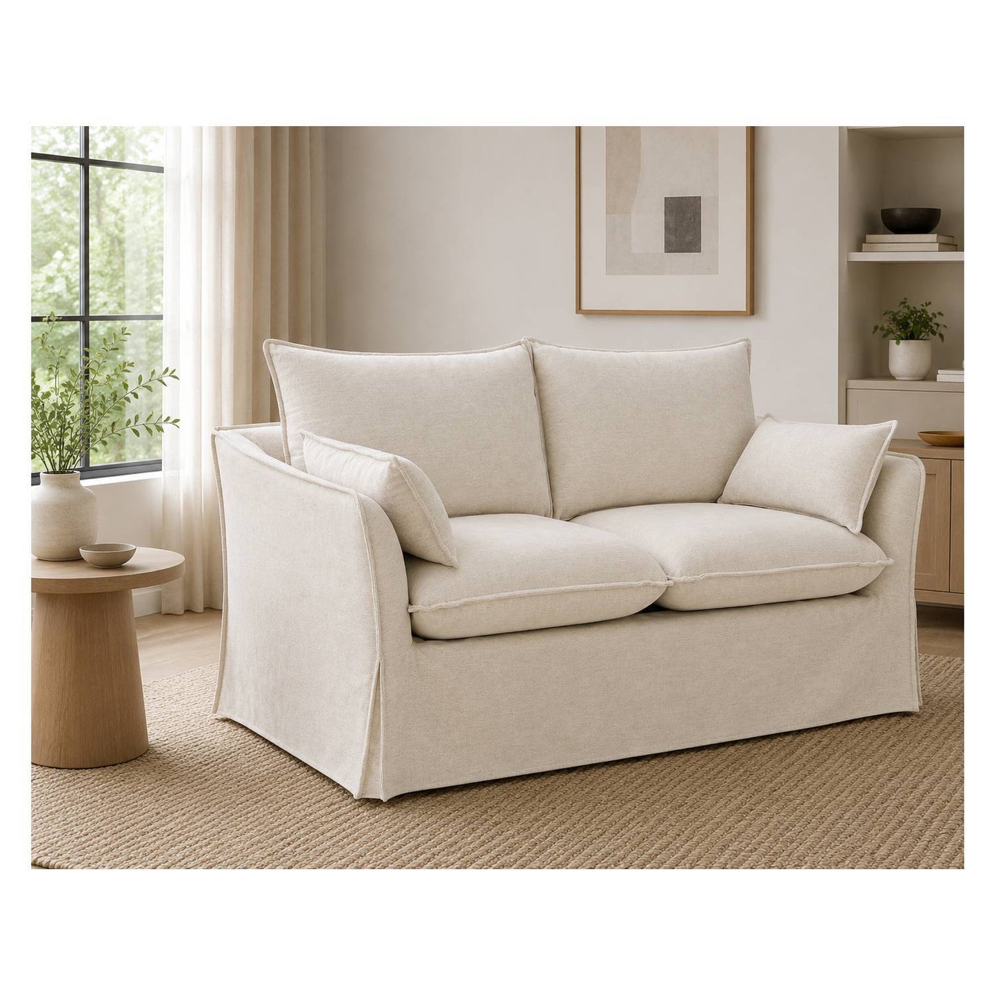 Shane - Loveseat With 2 Pillows - Beige