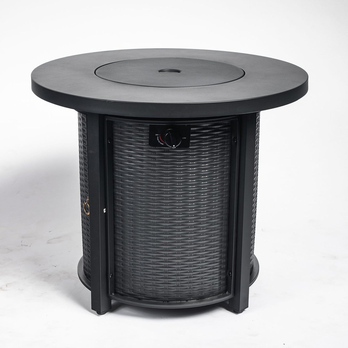 Propane Round 40000Btu Fire Pit Table - Black