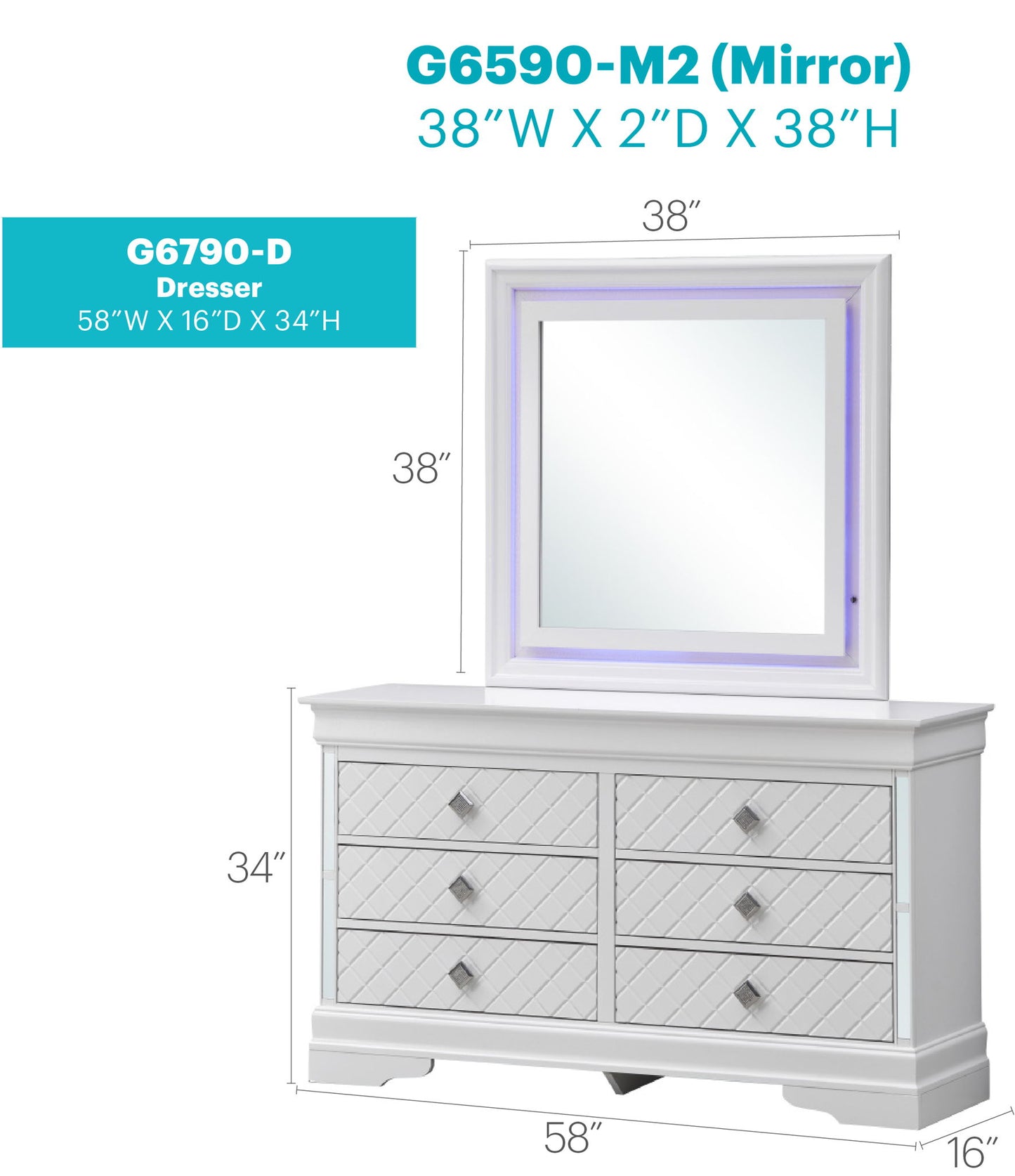Verona - Dresser - Silver Champagne