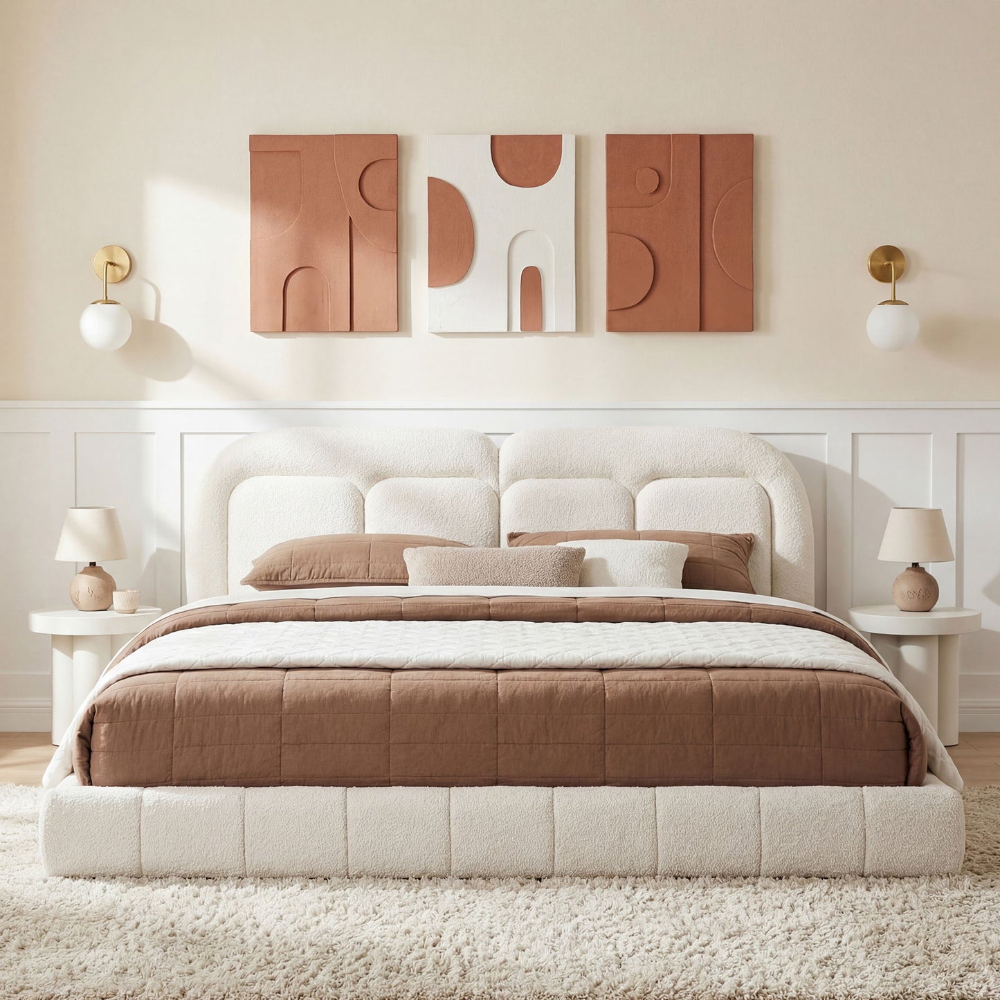 Upholstered Platform Bed With Tufted Headboard