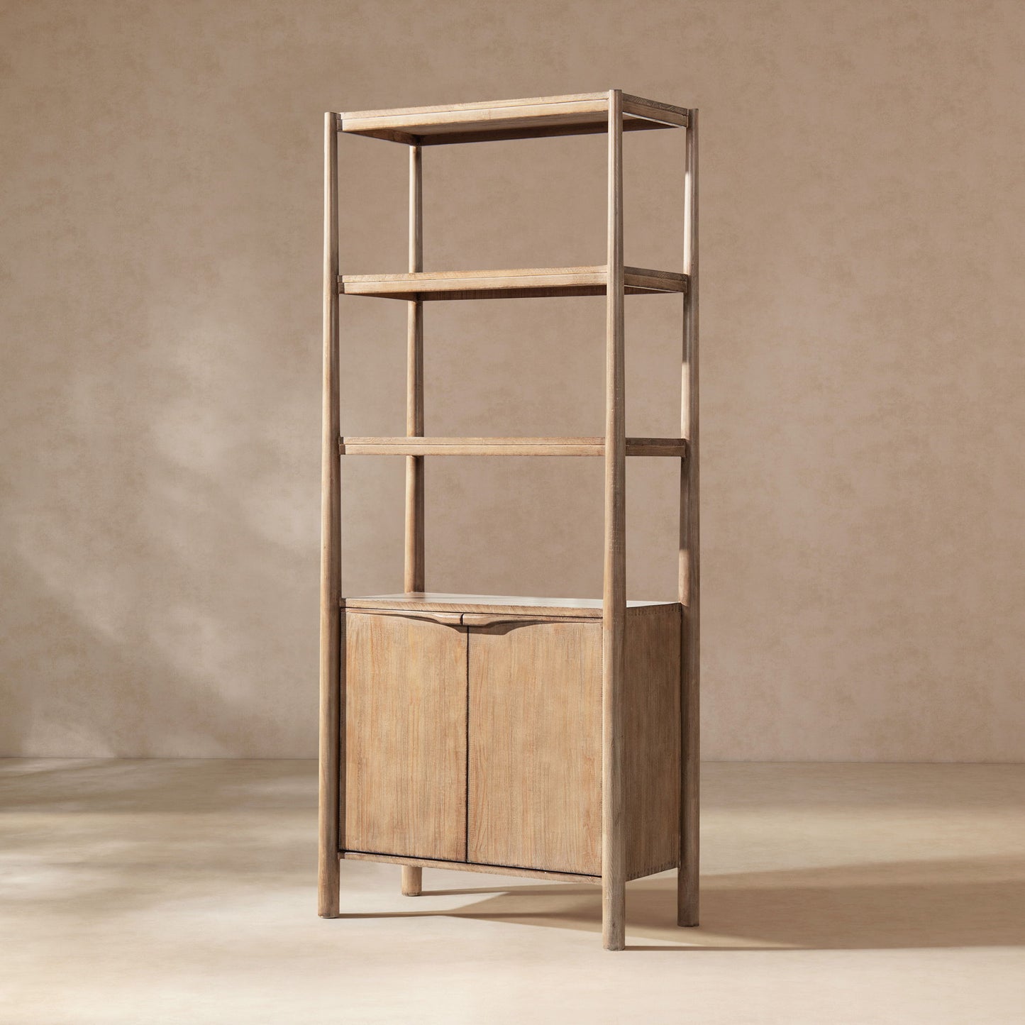 Nolan - Bookcase With Lower Cabinet - Natural