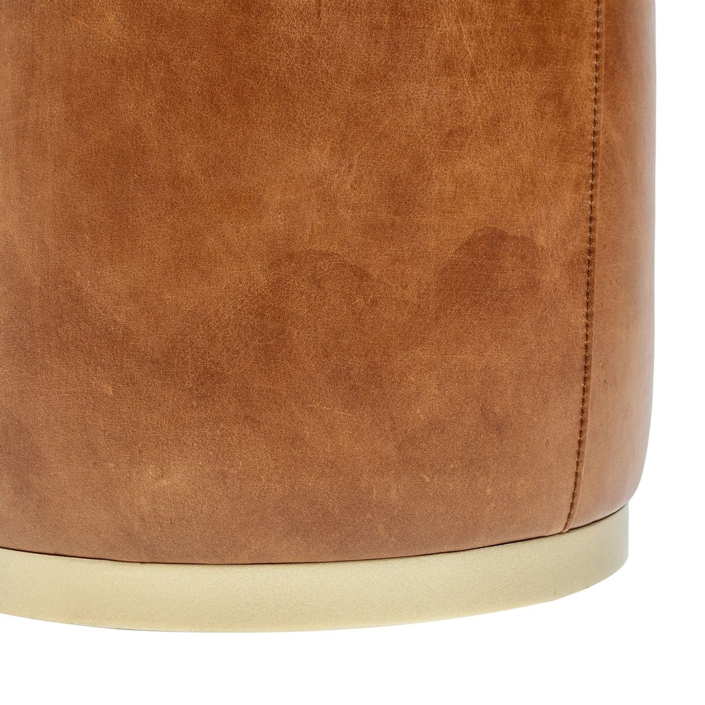 Nico - Round Ottoman Stool - Brown