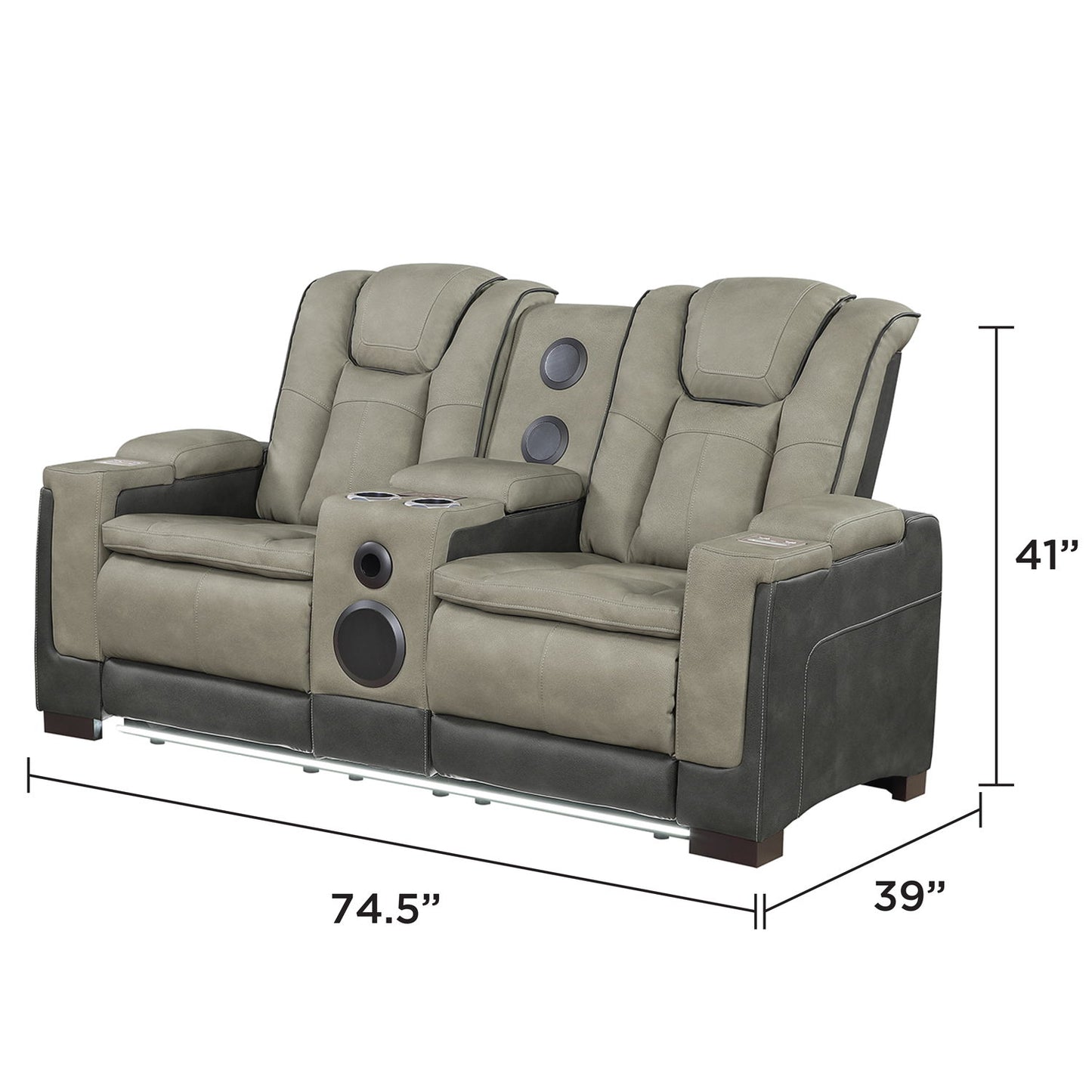 Bruno - Power Reclining Loveseat With Bluetooth Speakers