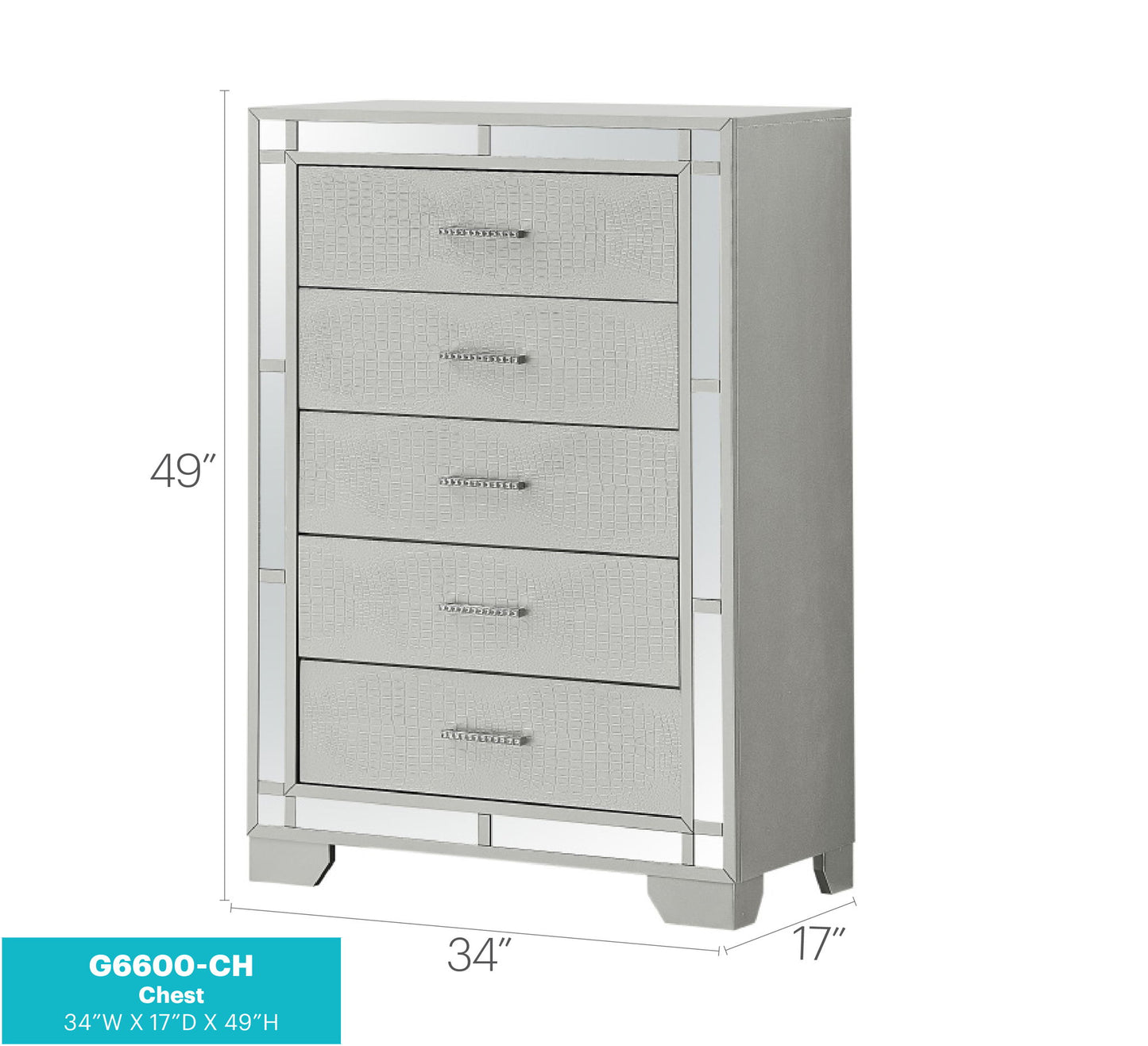 Madison - Chest - Silver Champagne