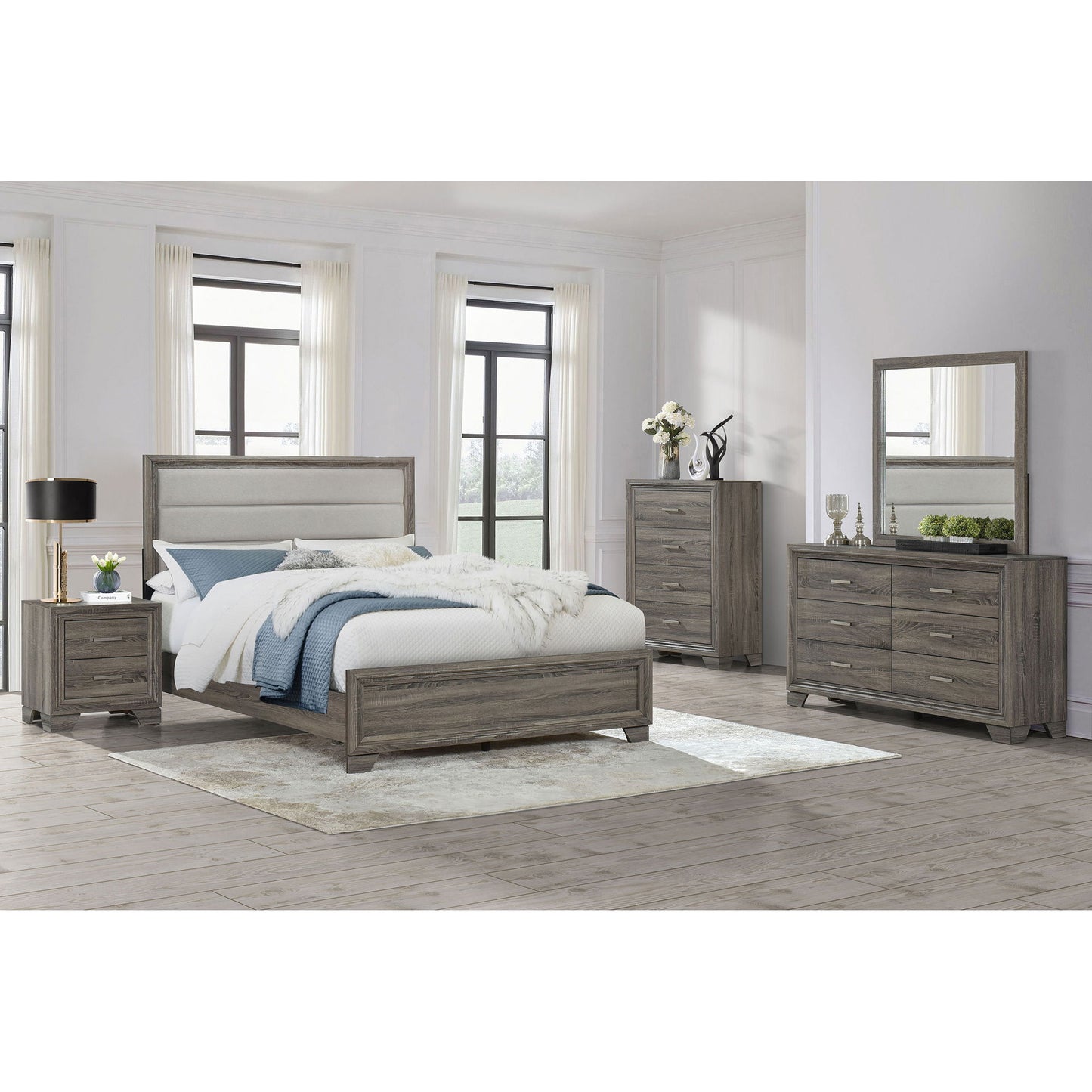 Funston - Queen Bed With Headboard - Brown Oak