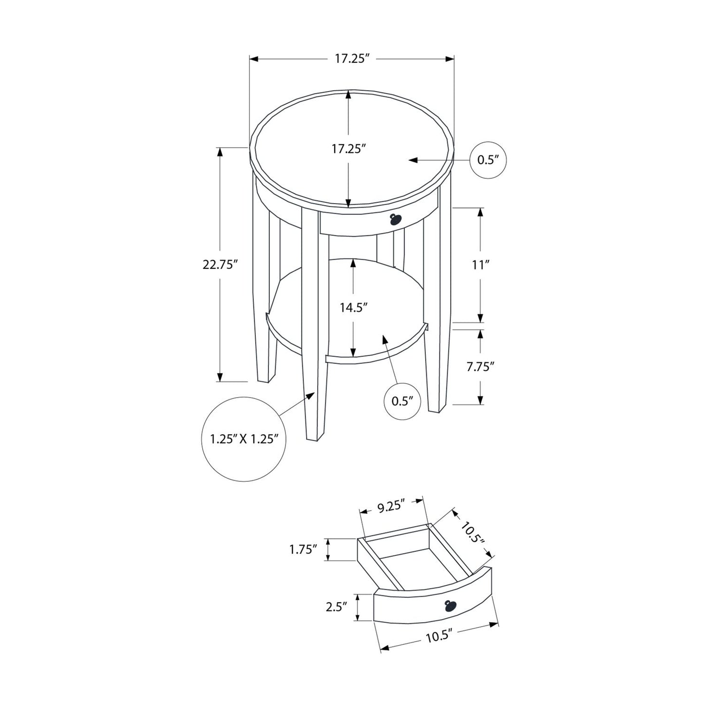 Accent Table, 2 Tier, Transitional - Espresso