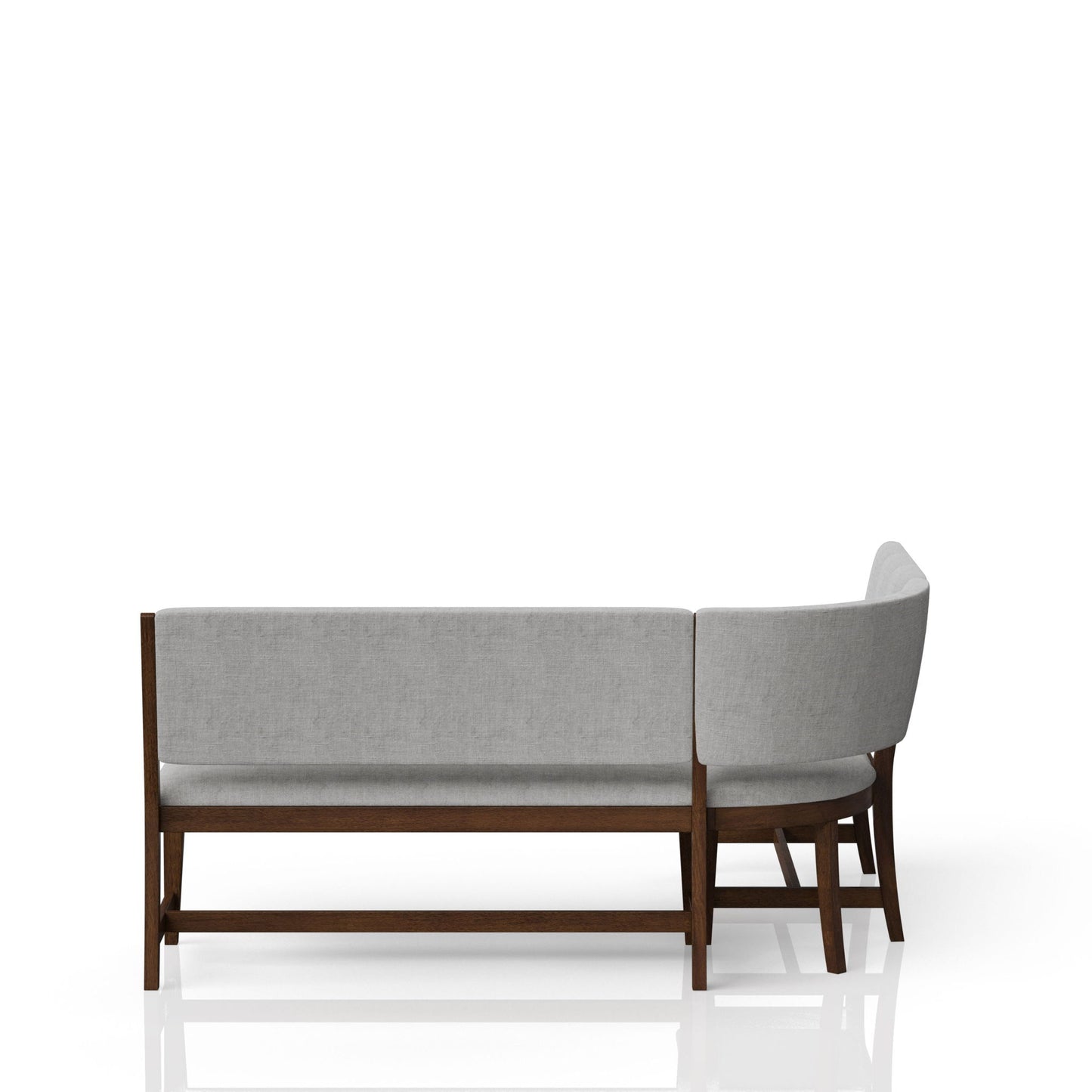Curved Dining Bench Upholstered Curved Bench - Beige