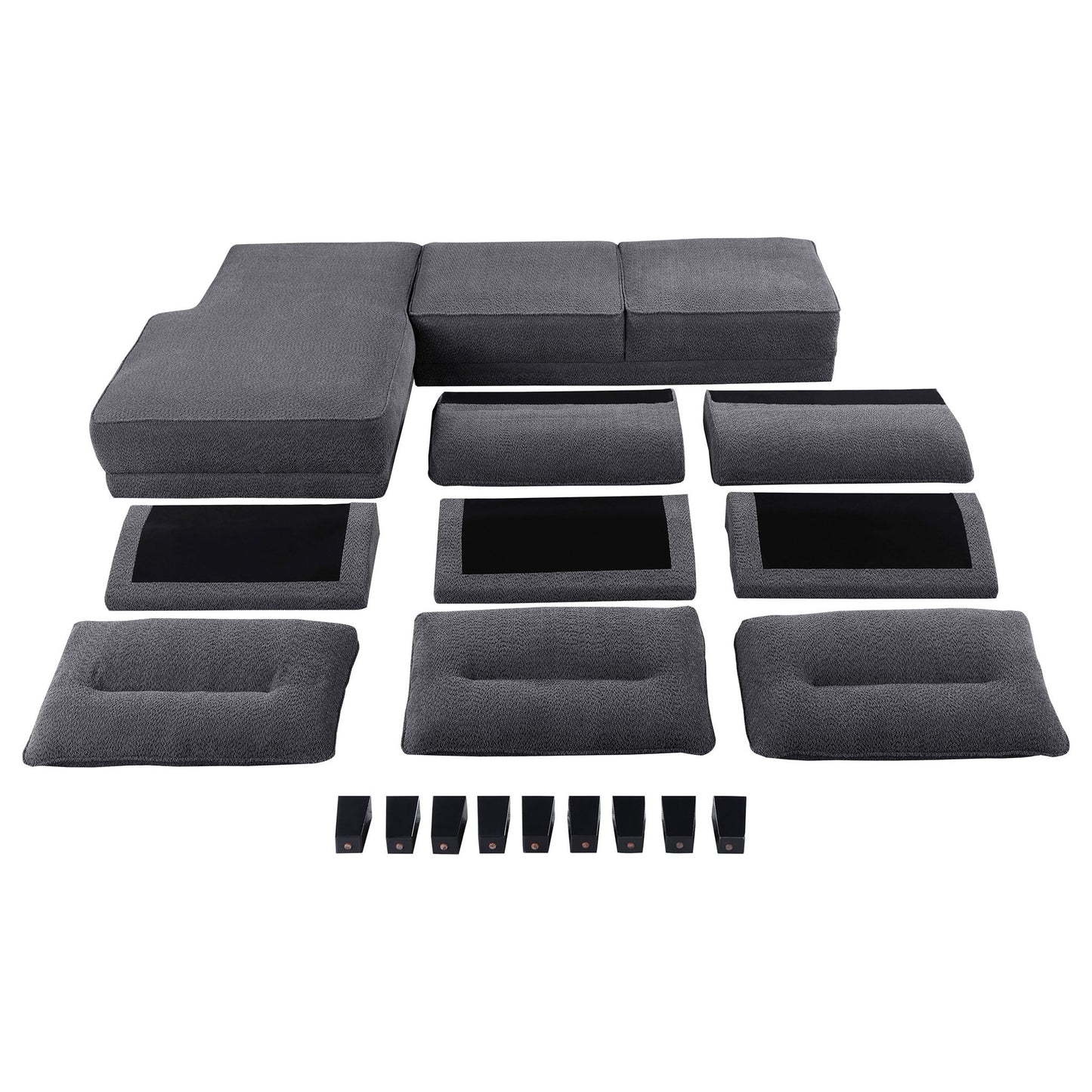 Verona - Loose Back Sectional Sofa - Gray