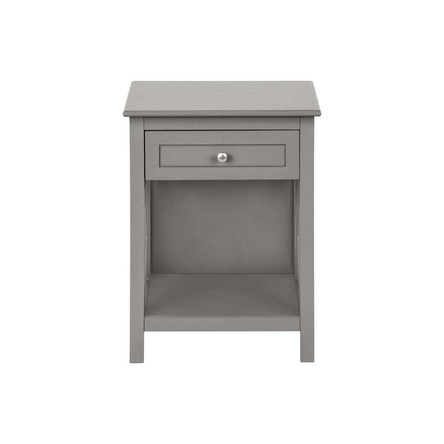 Accent End Table, 2 Tier, Storage Drawer, Transitional Style