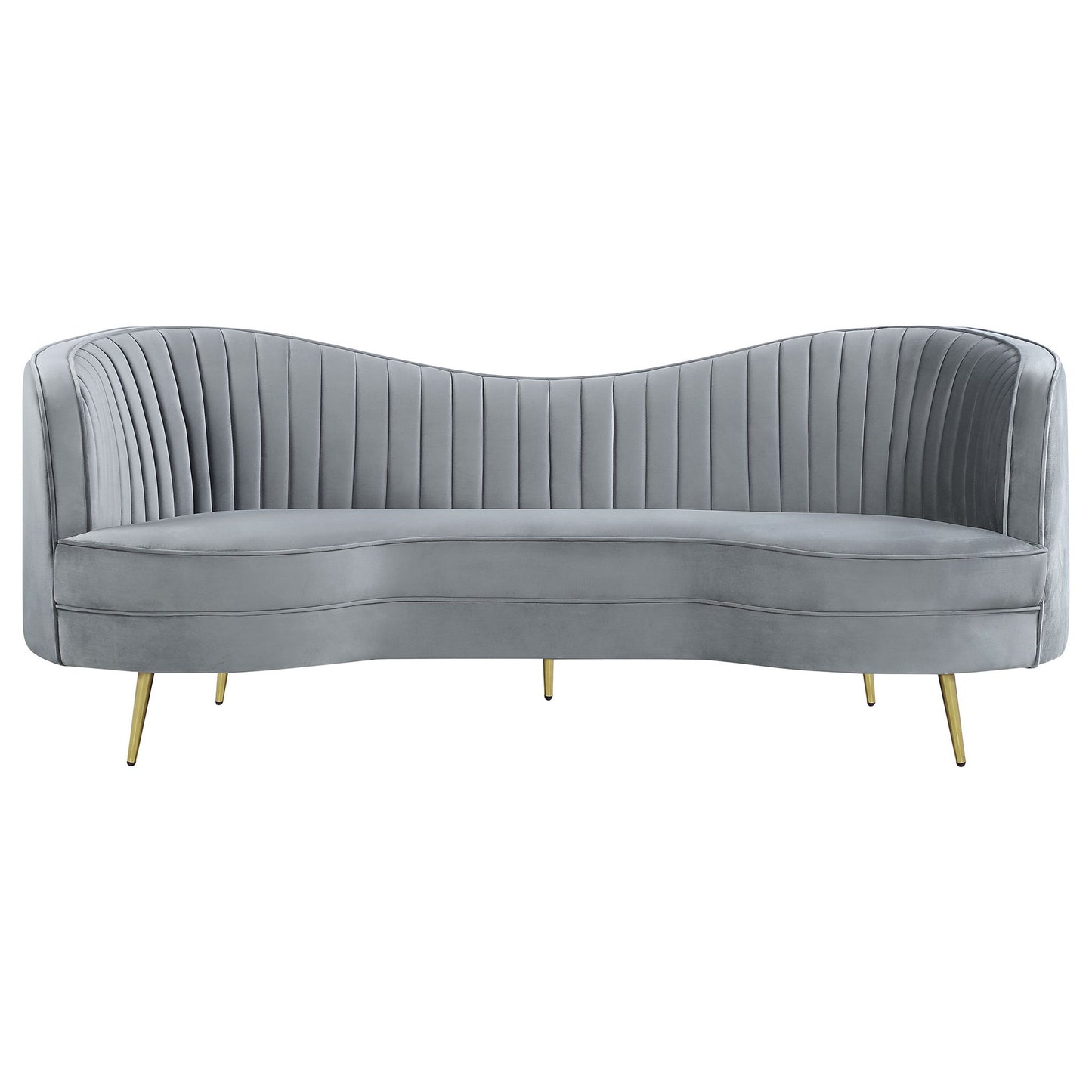 Sophia - 3 Piece Upholstered Channel Tufted Sofa Set - Gray