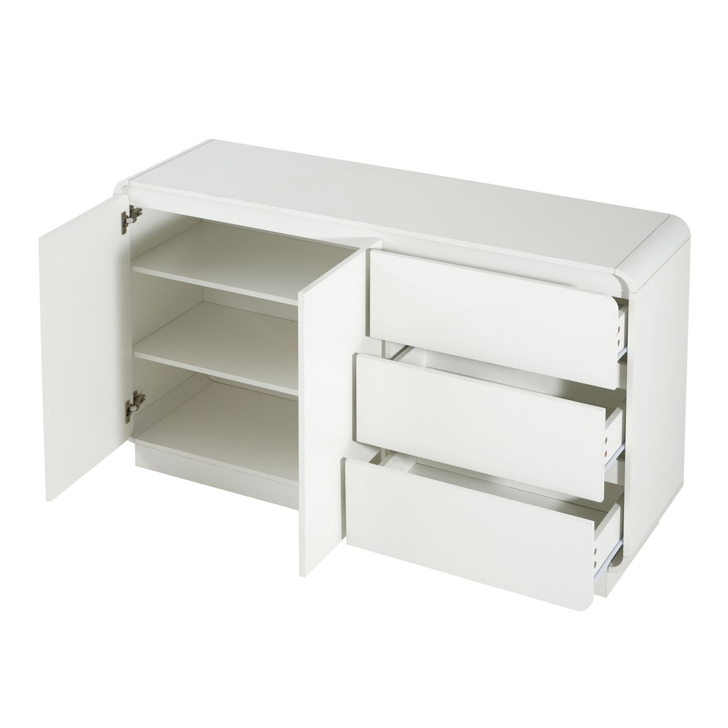 Sideboard, Wide Storage With 2 Doors And 3 Drawers