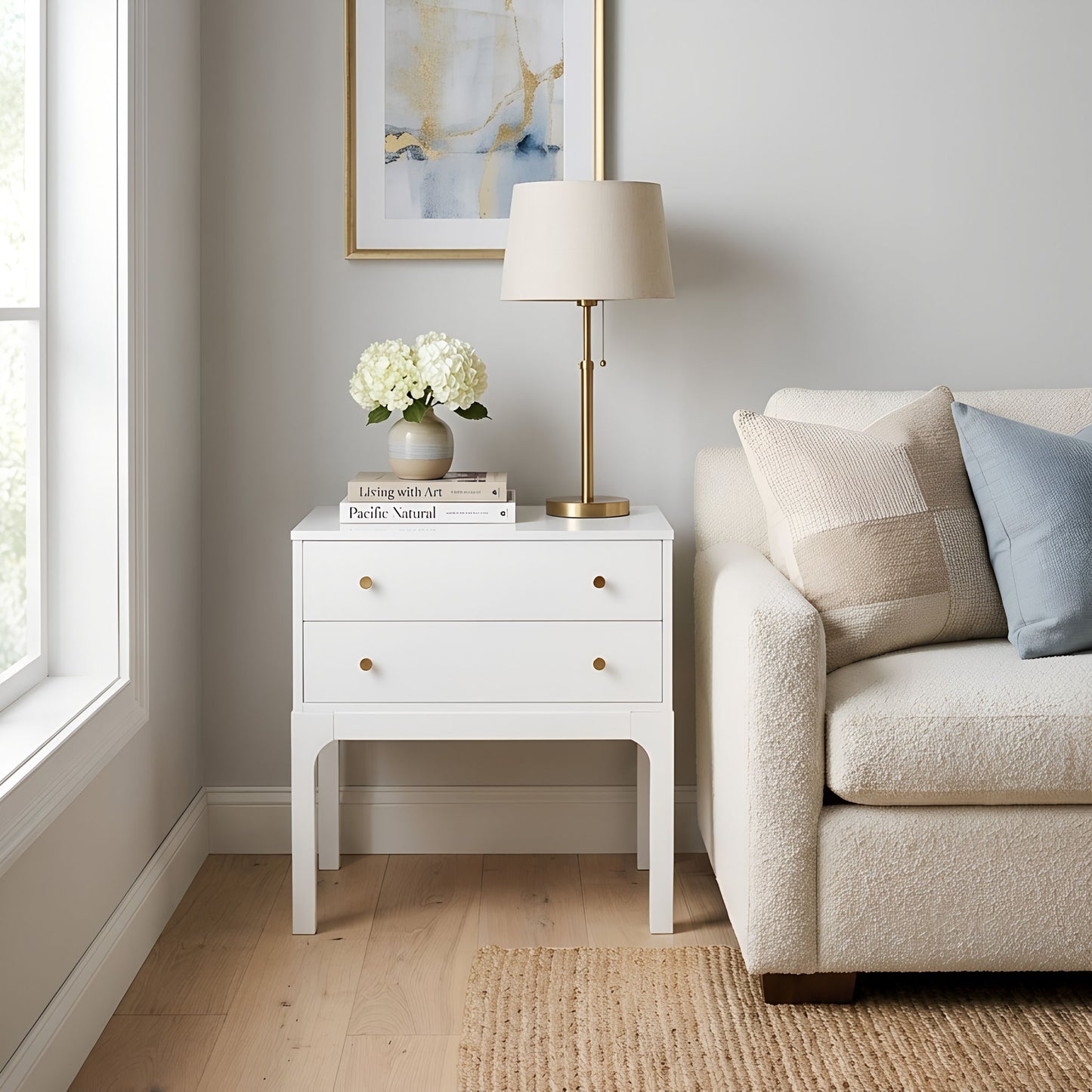 Alonso - 2 Drawer Nightstand - White