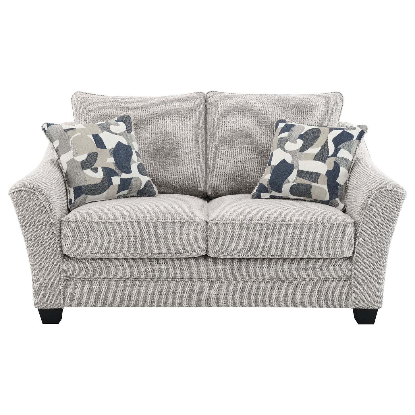 Lido - Upholstered Loveseat With Tapering Block Legs - Light Gray