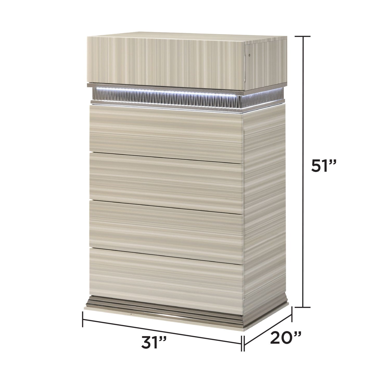 Leonor - 5 Drawer Chest - Gray