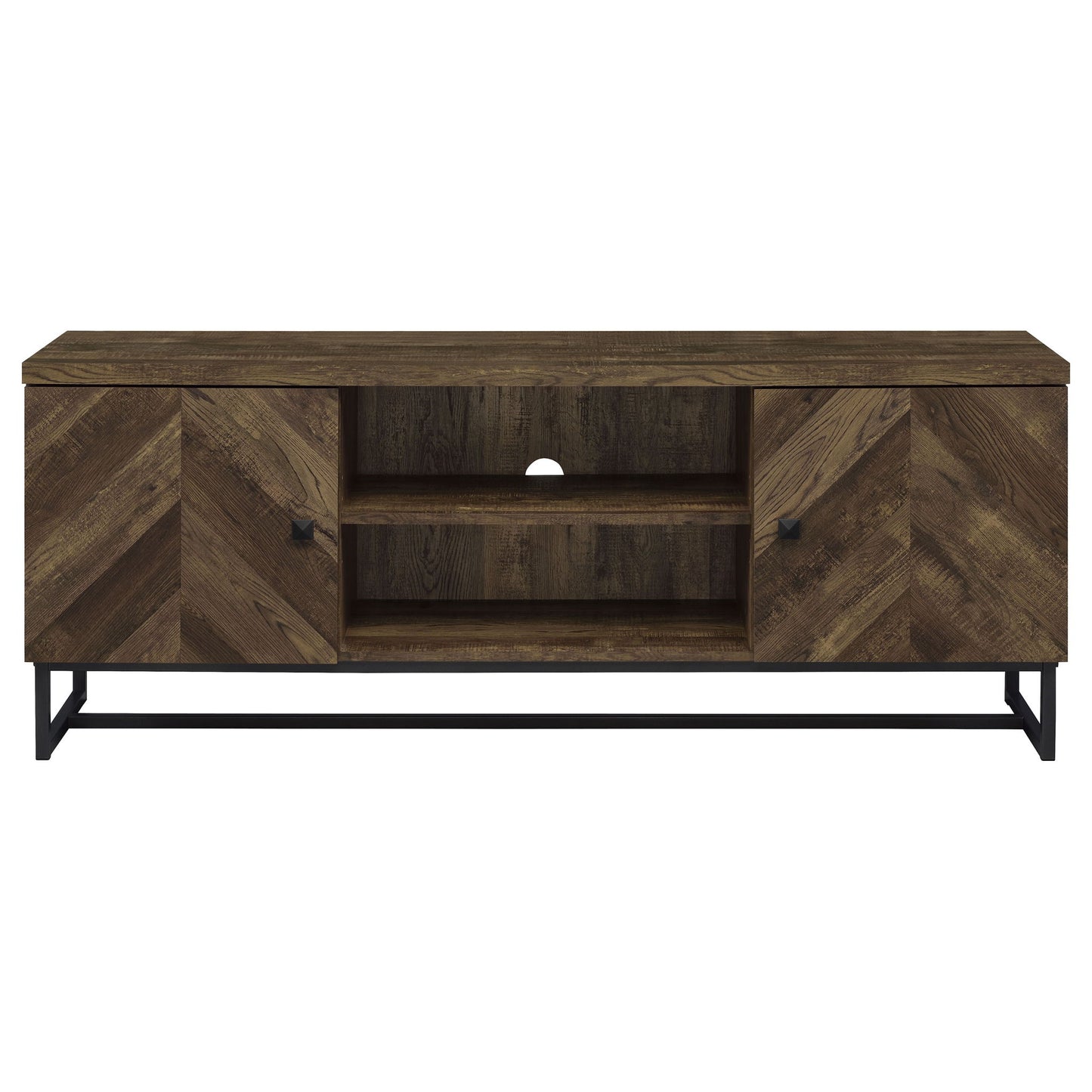 Chase - 2 Door Console With Herringbone Design - Oak