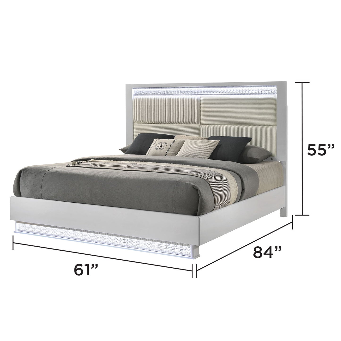Glam - Bedroom Set With LED Headboard