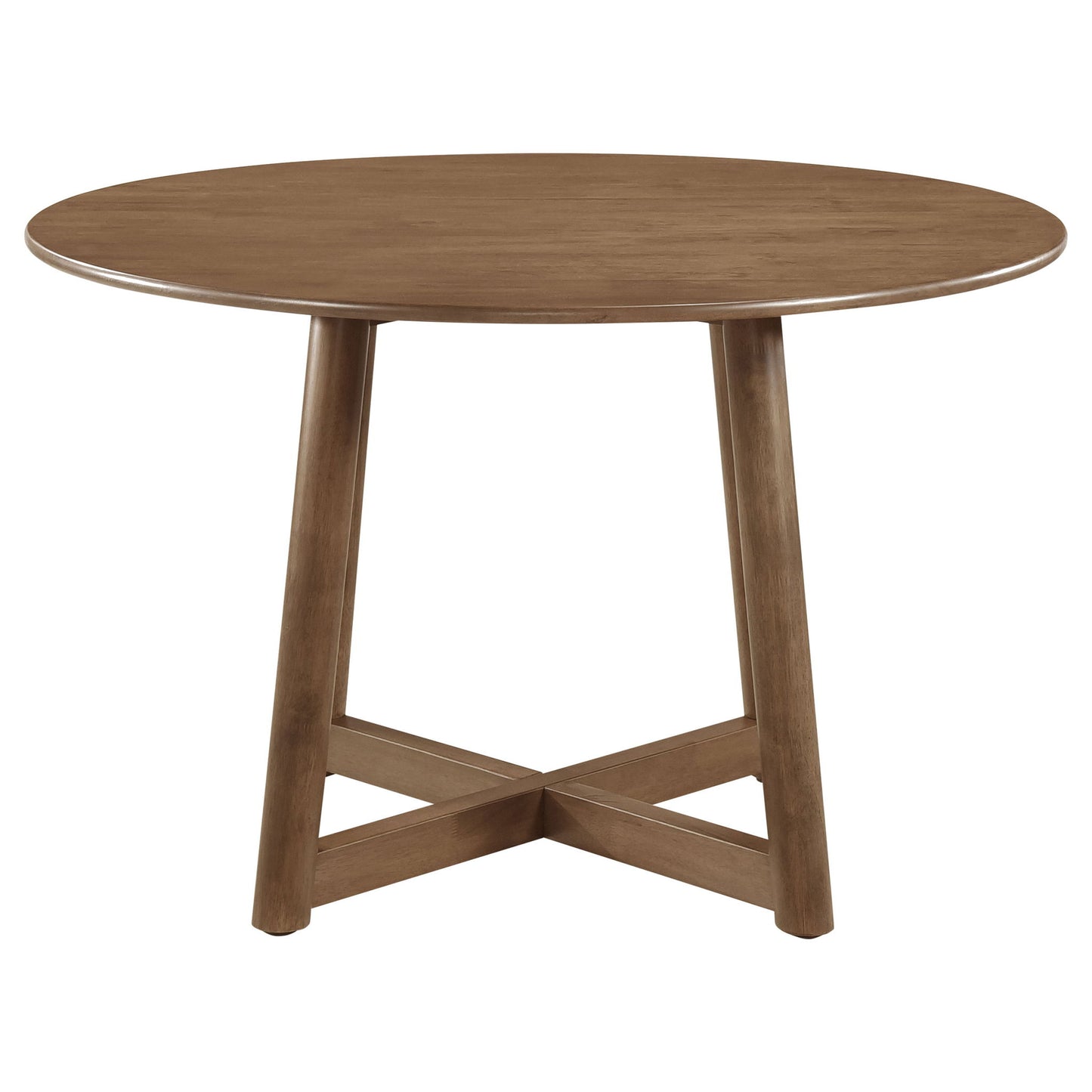 Guinea - 5 Piece Dining Set With Round Table And Upholstered Chairs - Walnut