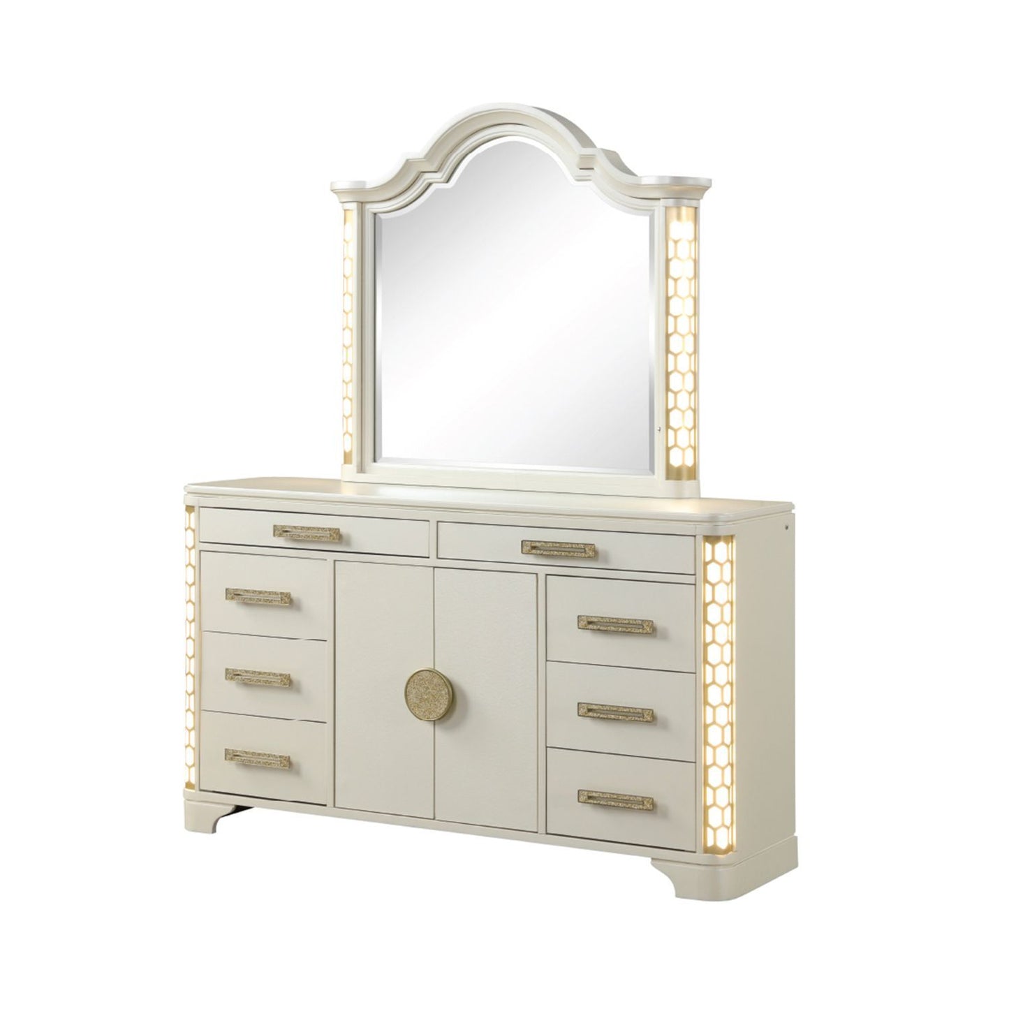 Jasmine - Mirror With Side LED Lightning (Includes Only Mirror) - Beige
