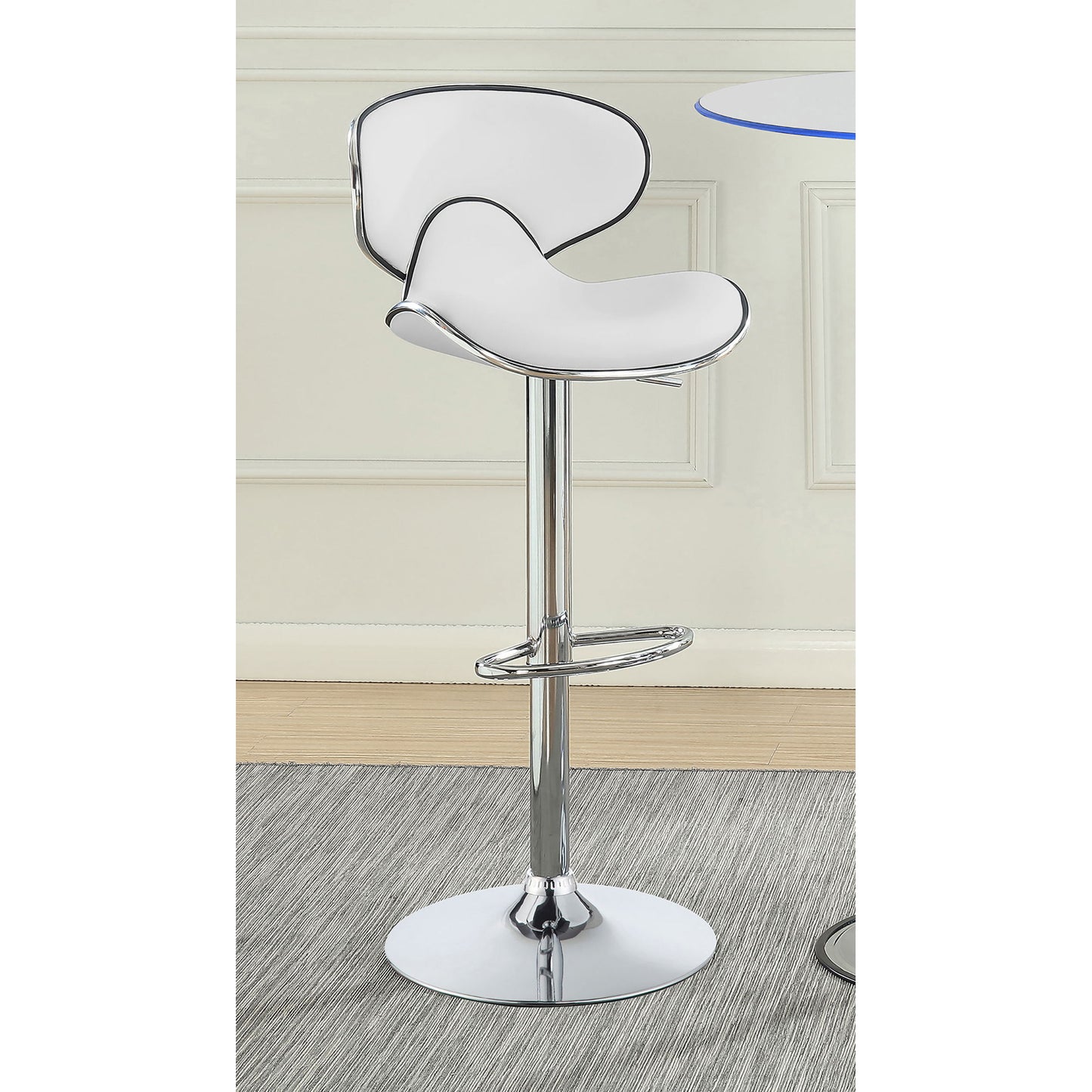 Edenton - Upholstered Adjustable Bar Stool (Set of 2) - White