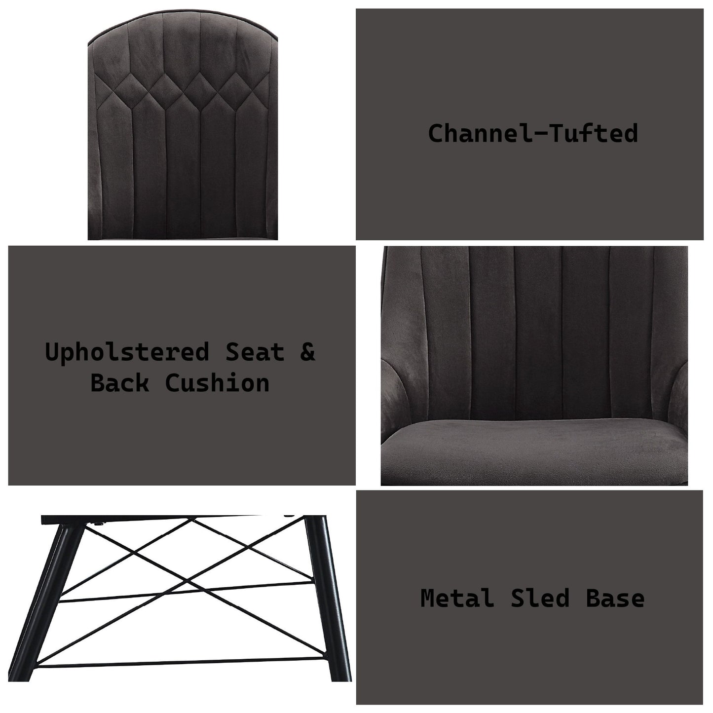 Abraham - Side Chair (Set of 2) - Black / Dark Gray