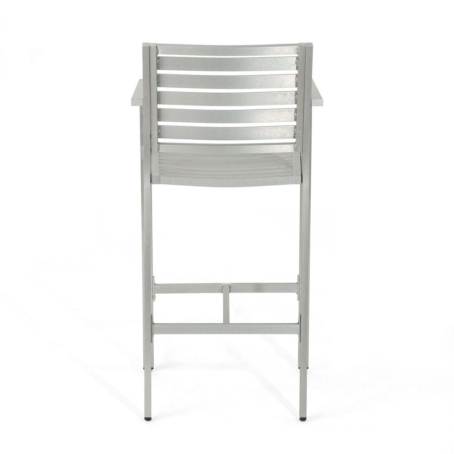 Outdoor Aluminum Rust Proof Barstools (Set of 2) - Silver