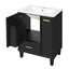 Bathroom Vanity With Sink, Deep Drawer And Pull Out Basket, Rectangular Design - Black