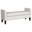Hollis - Upholstered Accent Bench With Armrests Seating - Vanilla White