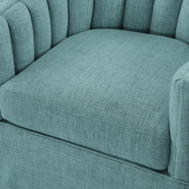 Solitude - Skirted Swivel Accent Chair With Hemp Like