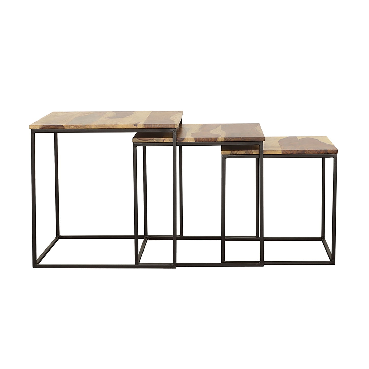 3 Piece Nesting Design Table Set - Brown