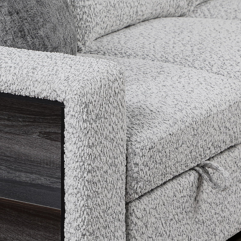 Giza - Modular Sectional Sofa With Sleeper, Storage, USB Charging - Gray