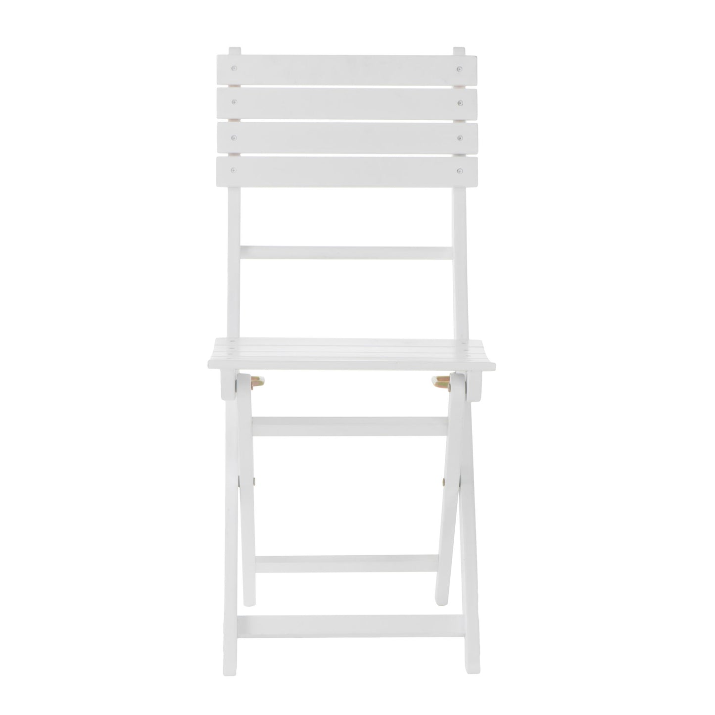 Outdoor Foldable Wood Dining Chair With Slat Design (Set of 2)