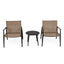 Outdoor Chat Set, 2 Chairs & Side Table - Black / Brown