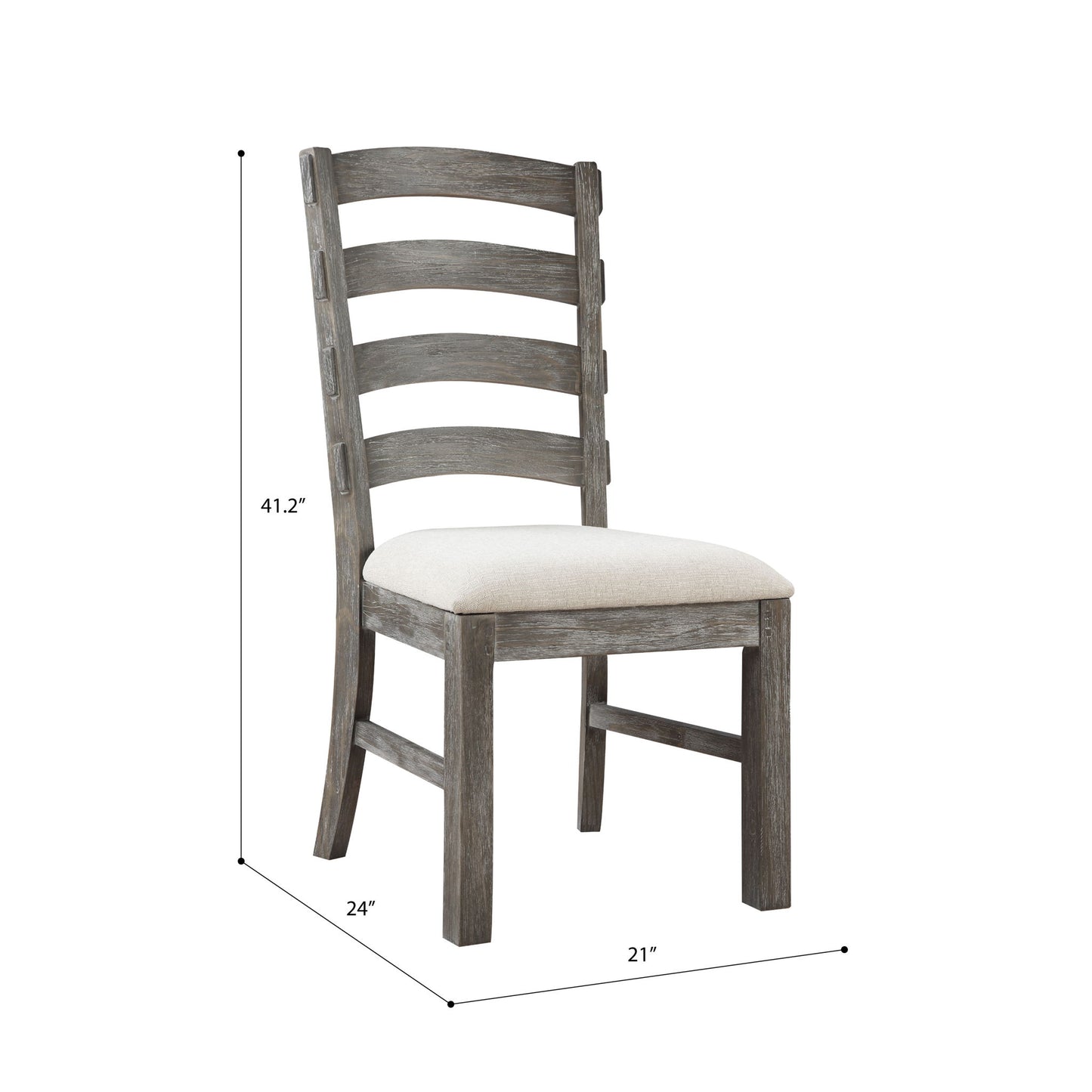 Upholstered Dining Chairs (Set of 2) - Brown - Wood