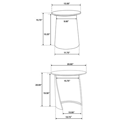 Lionett - 2 Piece Round Nesting Table Set And Round Design - Dark Brown