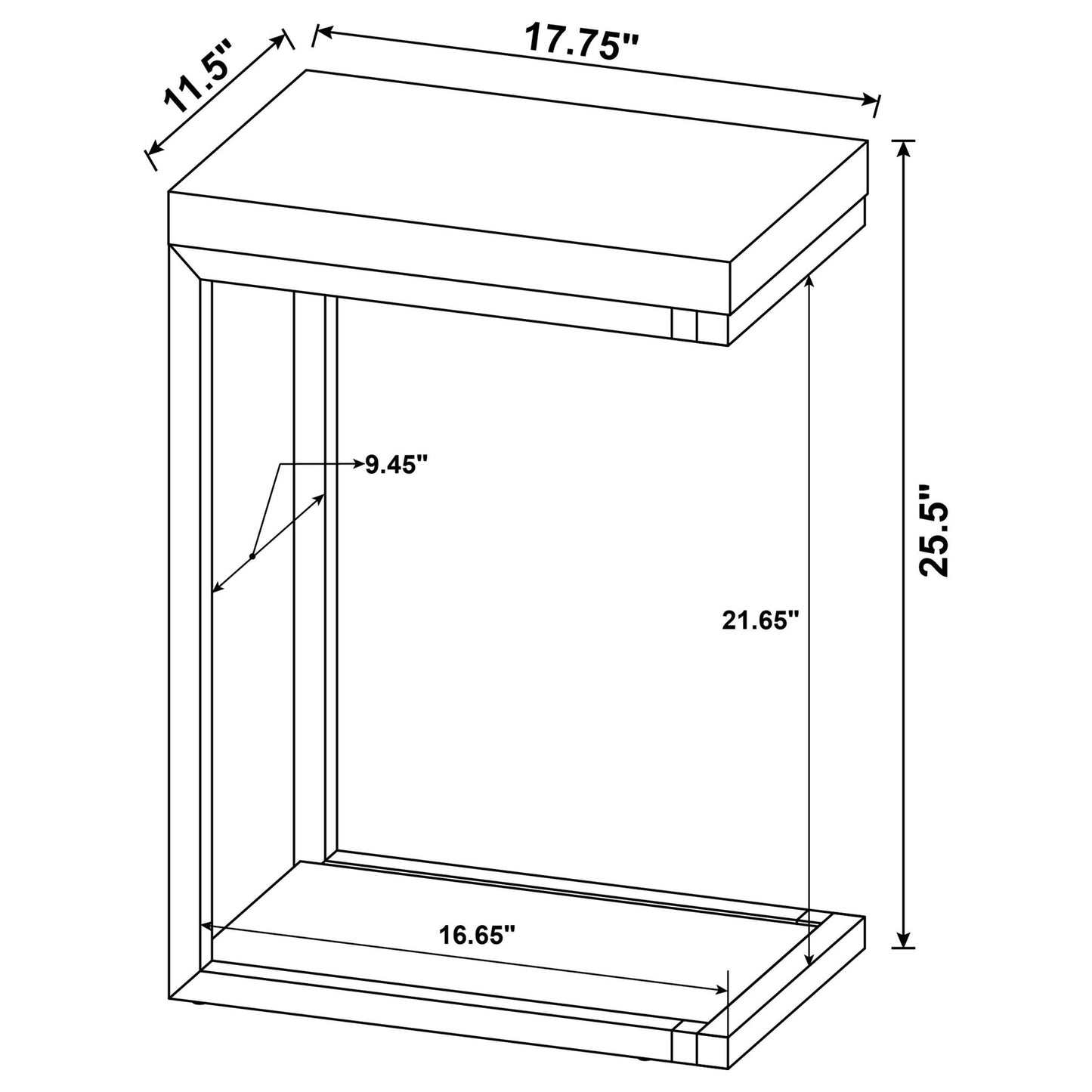 Snack Table With Industrial Base