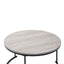 Forma - 4 Piece Occasional Set (1 Coffee, 1 Large End Table & 1 Stool, 1 Small End Table) - Black / White / Gray