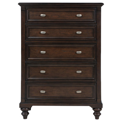 Berwick - 5 Drawer Chest With Felt Lined Top Drawers - Dark Oak
