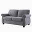 Soft Loveseat, Upholstered 2 Seater Couch, Loose Back Cushions And Turned Legs