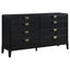 California King 5 Piece Bedroom Set With Fluted Detailing - Black
