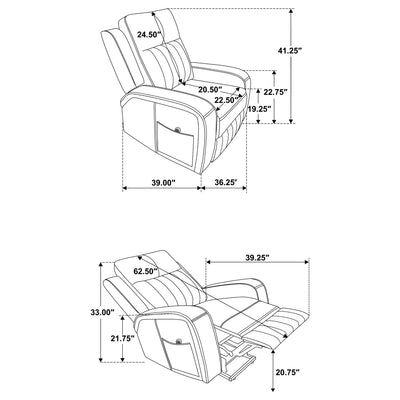 Mckinley - Upholstered Power Lift Recliner Chair With Remote Control - Gray