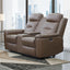Keldon - Reclining Console Loveseat With Power Footrest - Brown