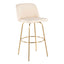 Toriano - Contemporary Fixed Height Barstool With Swivel And Round Footrest (Set of 2)