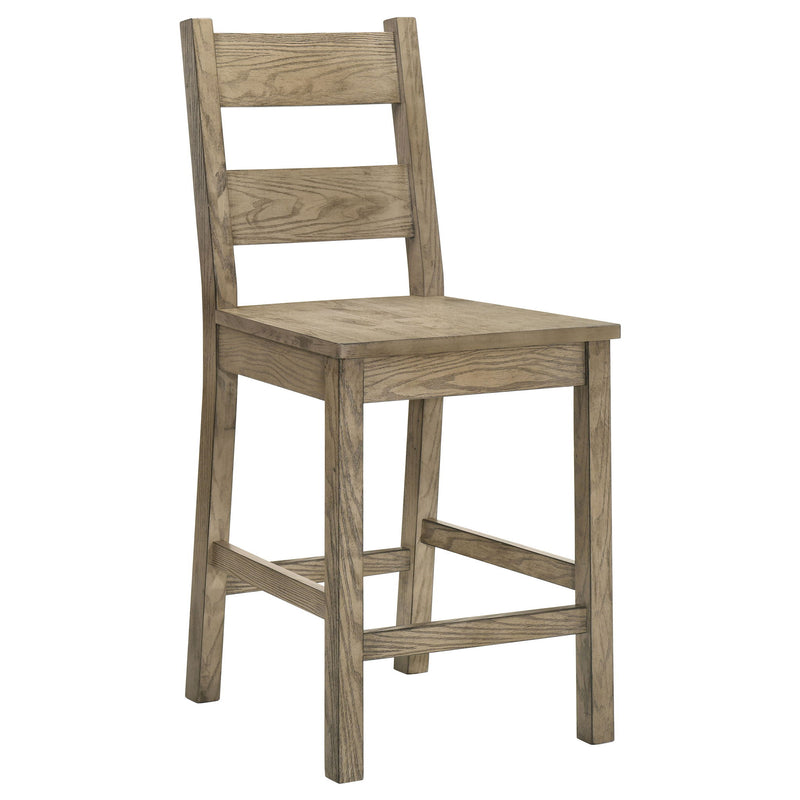 Cressley - 5 Piece Counter Height Dining Set With Ladder Back Chairs - Light Oak