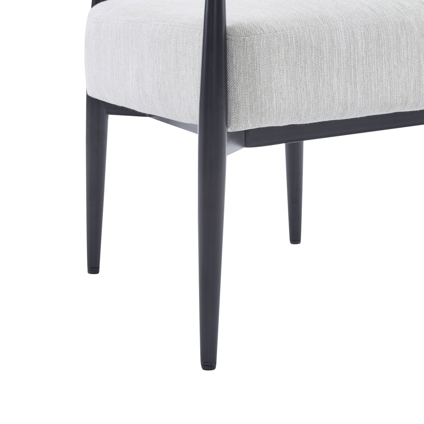 Upholstered Accent Armchair With Tapered Legs - Beige / Black / Gold