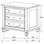 Cottage 3 Drawer Nightstand With Pull Out Tray - Cream White