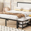 Platform Bed With 2 Tier Storage Shelves, Storage Cabinet