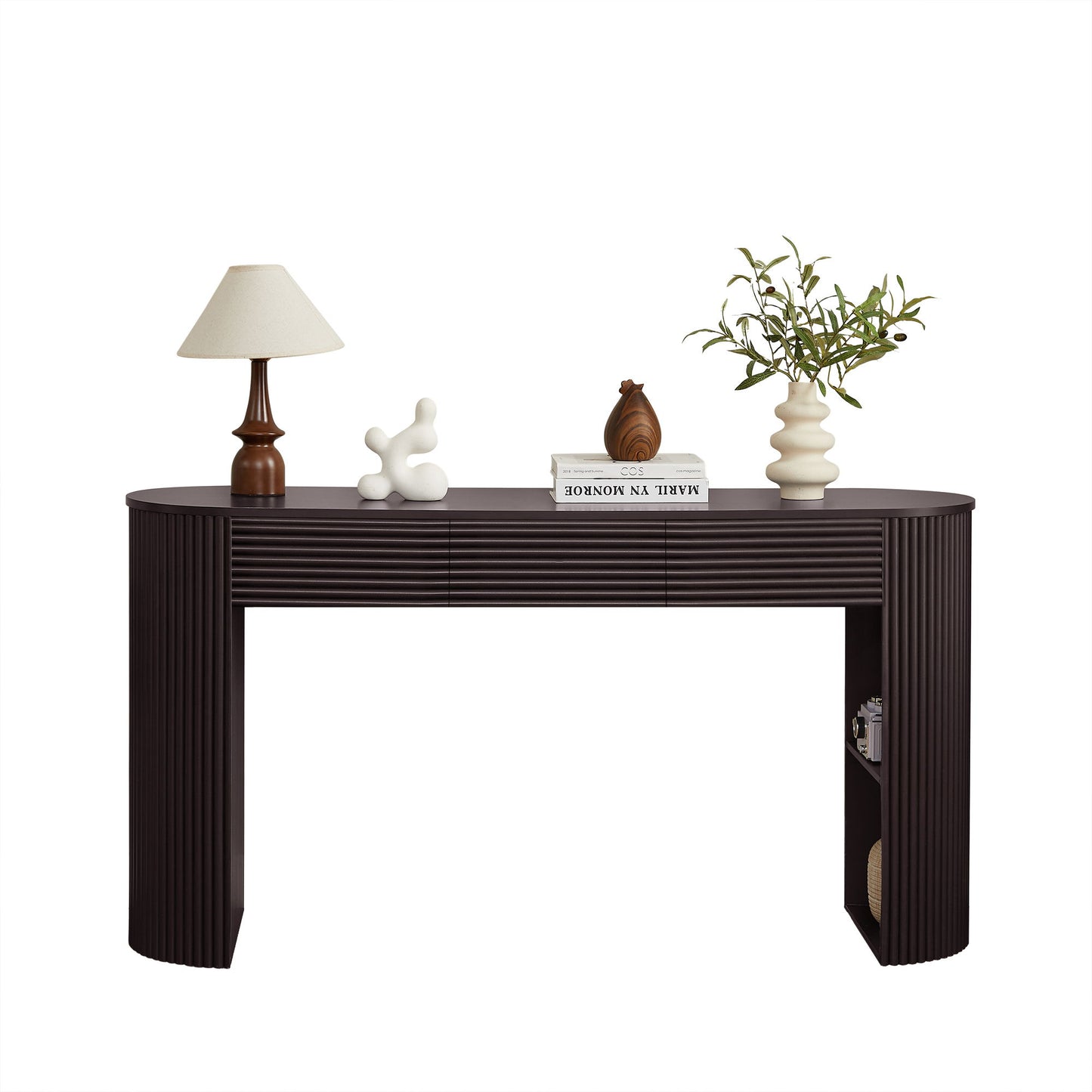 Retro Console Table With Storage, 3 Drawers